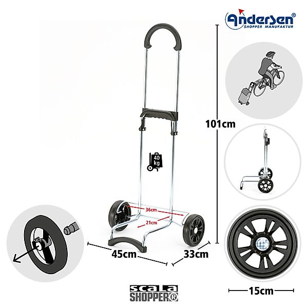 Andersen Einkaufstrolley Scala Shopper Weda schwarz, günstig online kaufen