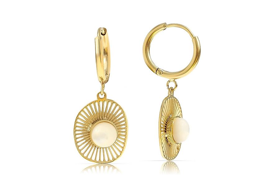 Made by Nami Ohrring-Set Hängend mit Sonnen Anhänger und Süßwasserperle aus günstig online kaufen