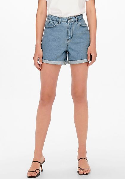 ONLY Jeansshorts "ONLVEGA – Jeansshorts mit hohem Bund und Aufschlag" Baumw günstig online kaufen