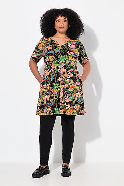 Ulla Popken Longshirt Longshirt A-Linie Tunika-Ausschnitt günstig online kaufen