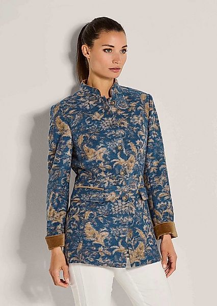 MADELEINE Kurzmantel Eleganter Einreiher mit kunstvollem Print Langarm-Mant günstig online kaufen