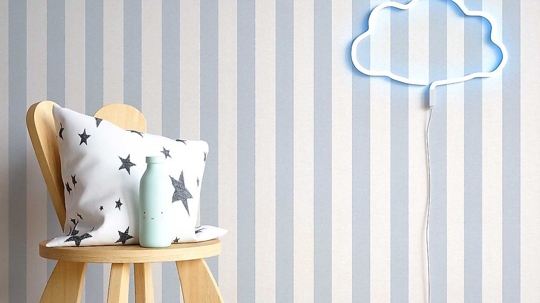 Newroom Papiertapete, Blau Kindertapete Kinder Streifen günstig online kaufen