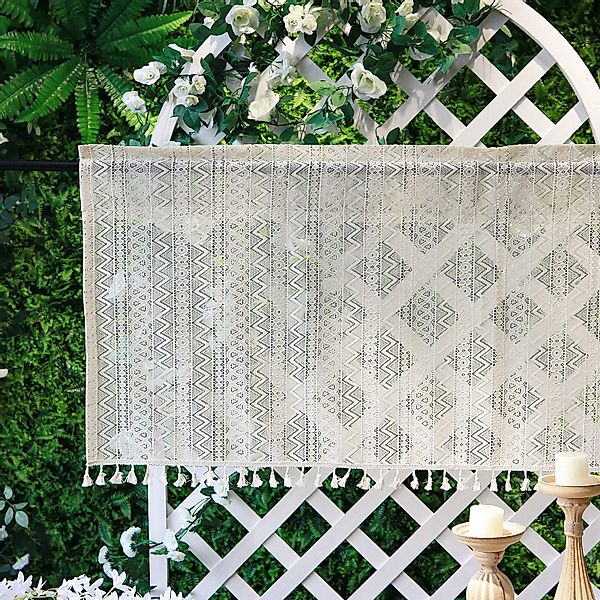 Jibenhome Vorhang Kurze Vorhänge Vintage-Quasten Boho-Gardinen, günstig online kaufen