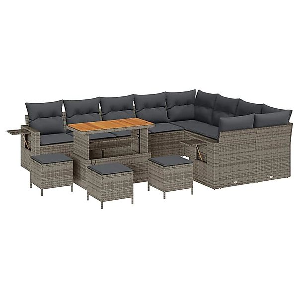 vidaXL Garten-Sofa-Set 13-Tlg Grau Poly Rattan 3361793 günstig online kaufen