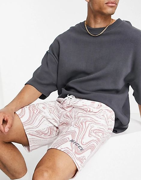 Nicce – Shorts mit Print in Rosa günstig online kaufen