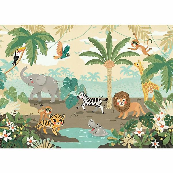 Komar Fototapete »Digitaldruck Vlies - Baby Safari - Größe 350 x 250 cm«, b günstig online kaufen