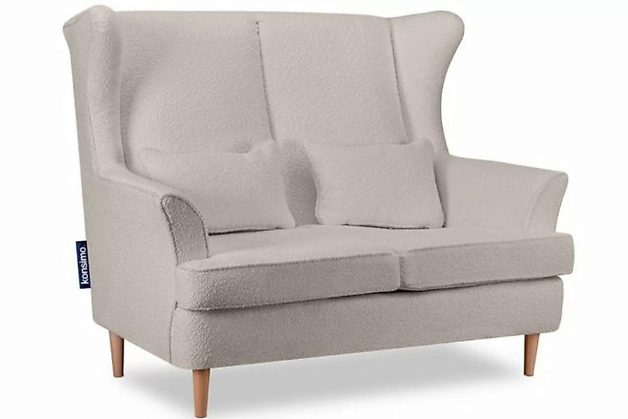 Konsimo 2-Sitzer STRALIS Sofa 2 Personen, hohe Füße, Bouclé-Stoff, mit zwei günstig online kaufen