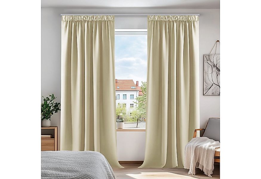 Deconovo Verdunkelungsvorhang Gardinen mit Kräuselband Blickdicht Vorhänge günstig online kaufen