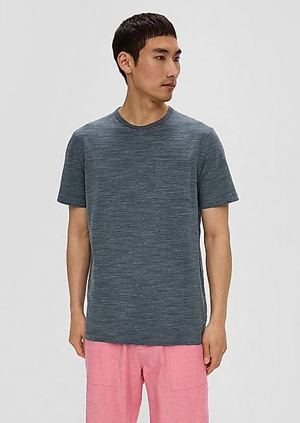 s.Oliver Kurzarmshirt Meliertes Baumwoll-T-Shirt mit Brustttasche günstig online kaufen