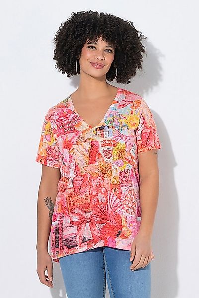 Angel of Style T-Shirt T-Shirt A-Linie Glitzersteinchen Sommer-Muster günstig online kaufen