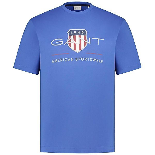 Gant T-Shirt mit Label-Print Farbe blau Größe: 4XL günstig online kaufen