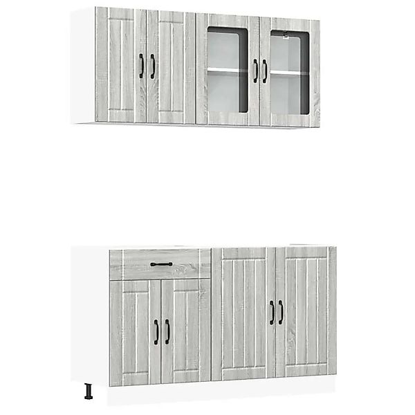 vidaXL 4 Tlg Küchenschrank-Set Lucca Grau Sonoma Holzwerkstoff 3314867 günstig online kaufen