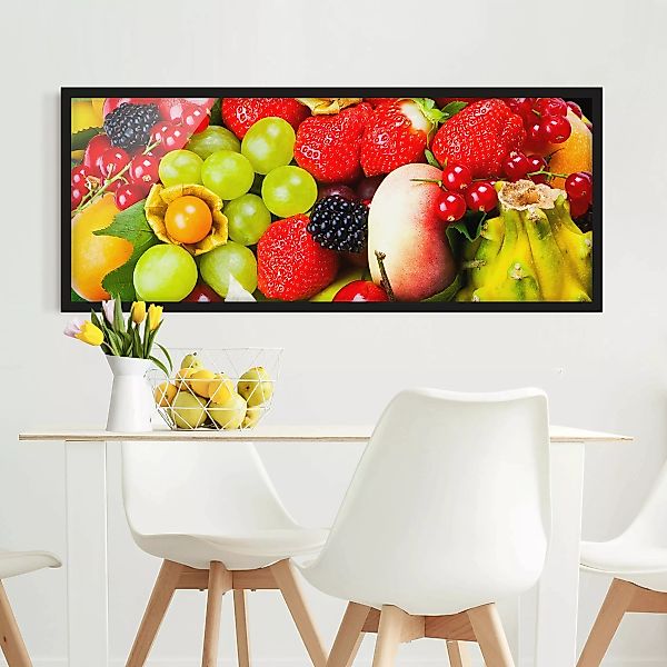 Bild mit Rahmen Küche - Panorama Fruit Basket günstig online kaufen
