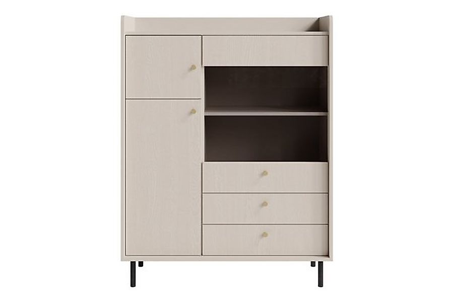 Deine Möbel 24 Glasvitrine GEORGIA 02 Vitrine Kommode Sideborad 103,5 / 133 günstig online kaufen