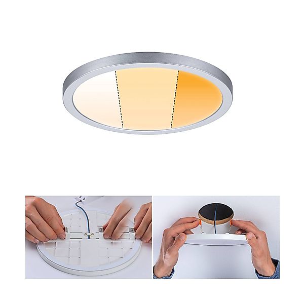 LED Deckenleuchte Areo Varifit in Chrom-matt 13W 1200lm IP44 dim to warm 17 günstig online kaufen