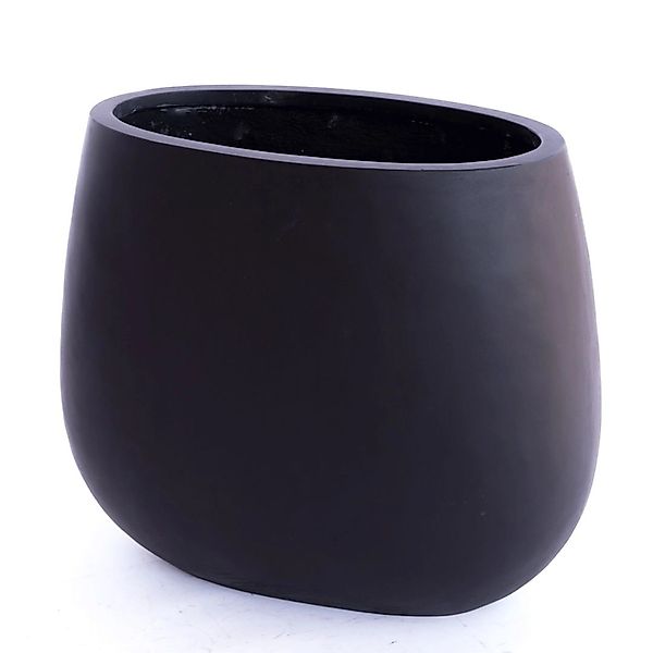 Elegant Einrichten Pflanzkübel Fiberglas 62x40x50cm Schwarz-matt günstig online kaufen