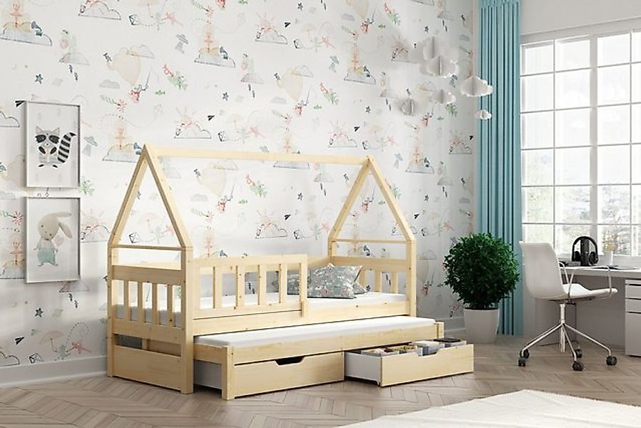 thematys Jugendbett Kinderbett mit Ausziehbett und 2 Schubladen INKL. Schau günstig online kaufen