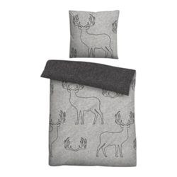 Biberna Bettwäsche Melange Flanell Farbe Grau günstig online kaufen