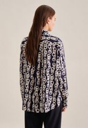 seidensticker Hemdbluse "Schwarze Rose" Langarm Kragen Kettenprint günstig online kaufen