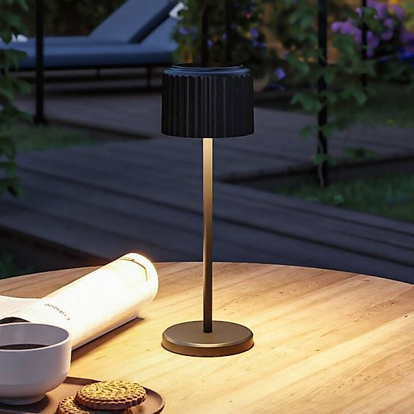 Paulmann LED-Solar-Tischlampe Else, schwarz, IP44 dim günstig online kaufen