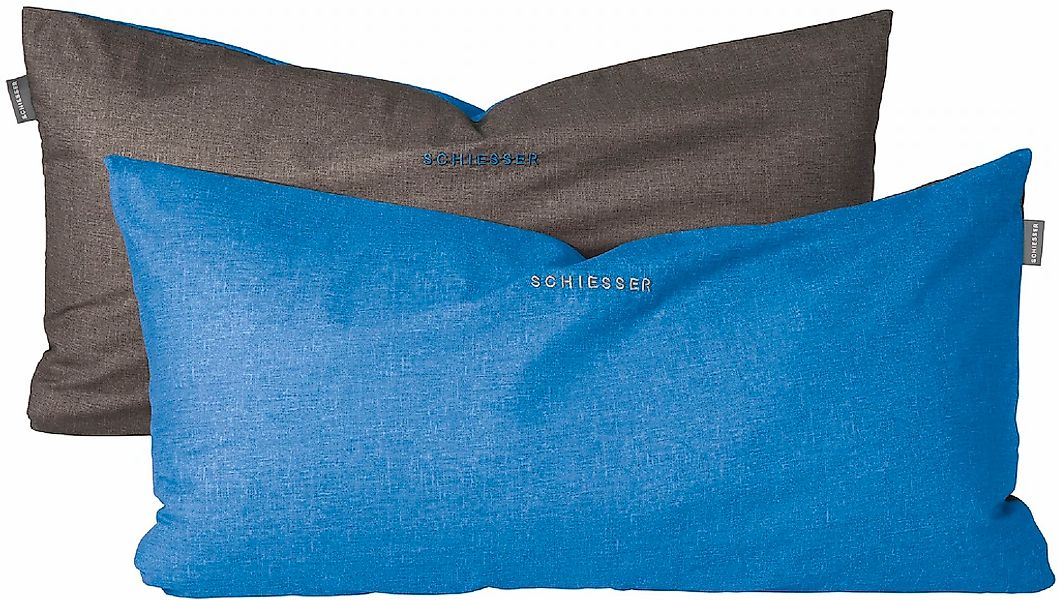 Schiesser Kissenhüllen "Doubleface aus weicher Baumwolle mit edlem Melangee günstig online kaufen