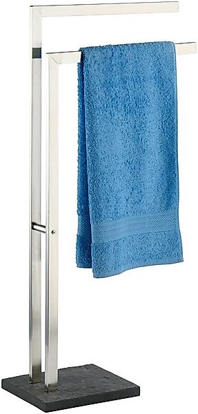 WENKO Handtuchständer Slate Rock, mit 2 Armen, Kleiderständer, Edelstahl ro günstig online kaufen