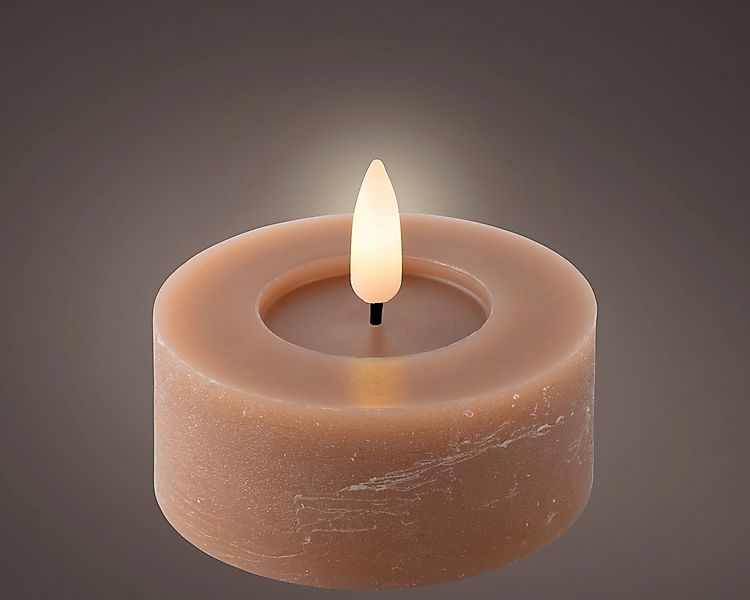 Lumineo Dekofigur LED Teelicht Wachs hellbraun/warmweiss 3cm günstig online kaufen