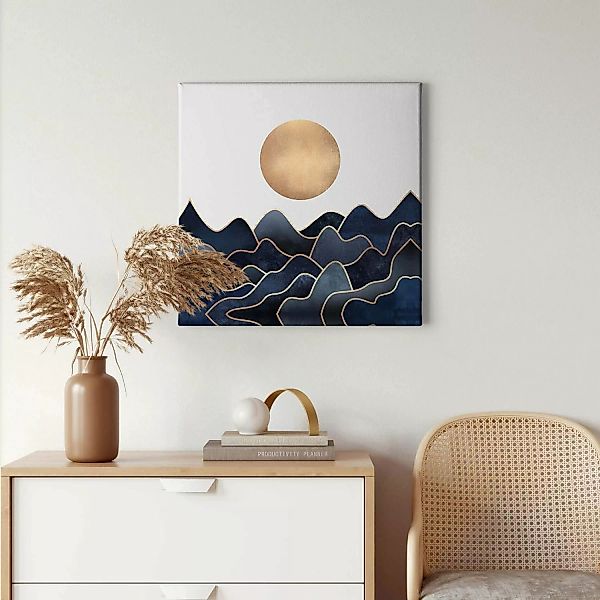 Bricoflor Mid Century Wandbild Modernes Leinwand Bild Mit Meer Und Sonne Ku günstig online kaufen