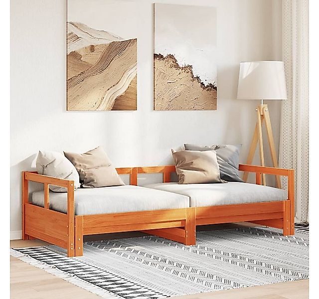 vidaXL Bett, Tagesbett ohne Matratze Wachsbraun 90x190 cm Massivholz Kiefer günstig online kaufen