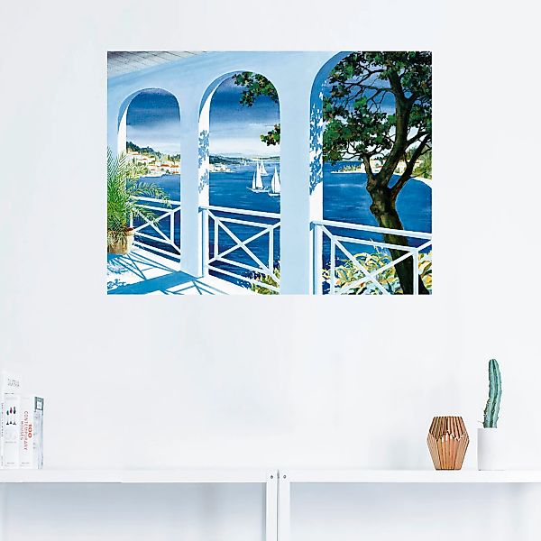 Artland Wandbild "Ansicht mit Tulpen", Fensterblick, (1 St.), als Leinwandb günstig online kaufen