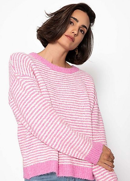SASSYCLASSY Strickpullover Gestreifter Pullover für Damen Weicher Strickpul günstig online kaufen