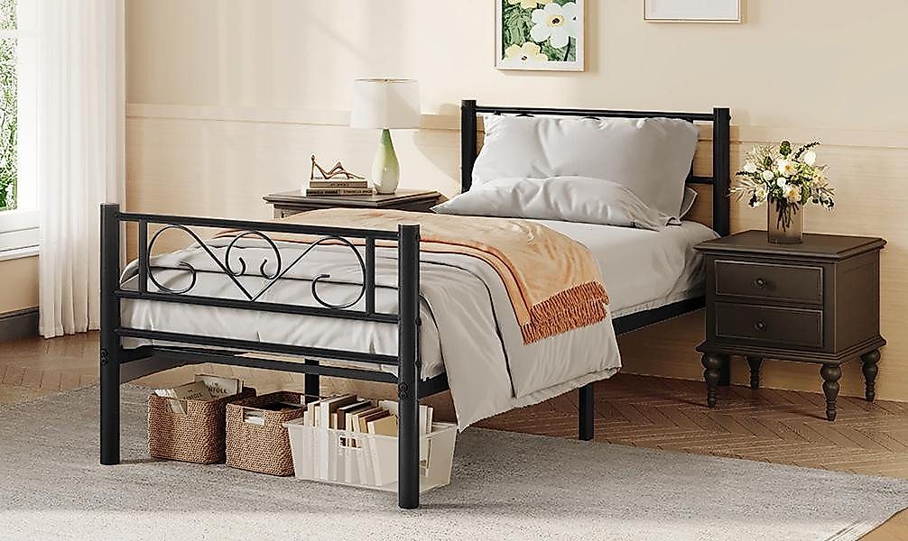 VASAGLE Bettgestell (1-tlg., 90 x 200 cm), aus Metall, Bettrahmen, hochtrag günstig online kaufen