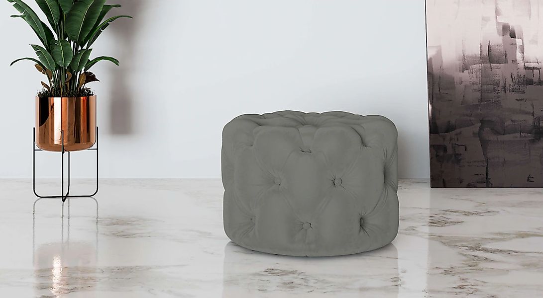 Home affaire Hocker "FOLLINA" Polsterhocker mit klassischer Chesterfield-Kn günstig online kaufen