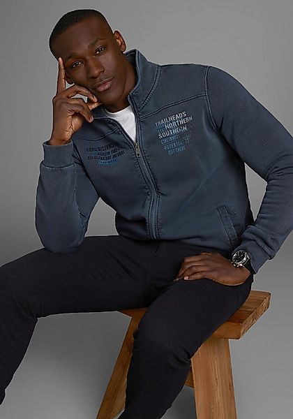 Man's World Sweatjacke mit Print und Stickerei günstig online kaufen