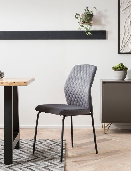 SalesFever 4-Fußstuhl "Esszimmerstuhl mit elegantem Stil" (Set) 2 Stk. Samt günstig online kaufen