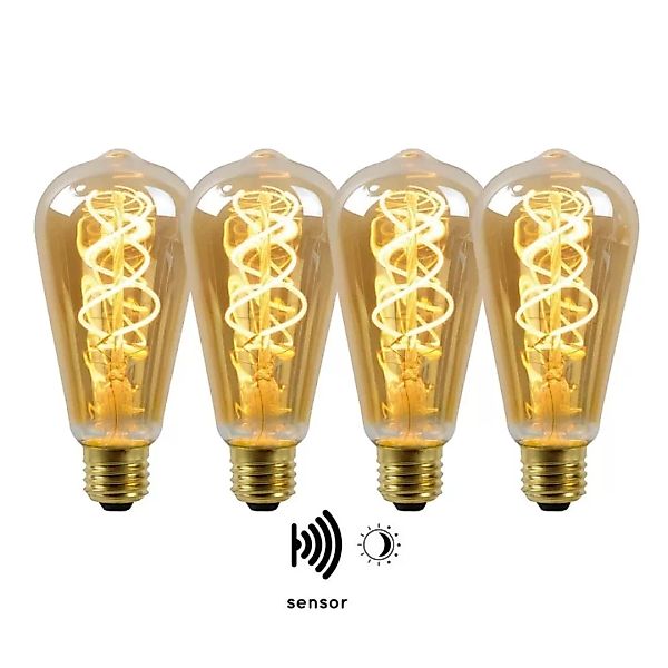 Vintage LED Lampe, Dämmerungssensor, E27, ST64, Filament, 4W, 230lm, 2200K günstig online kaufen