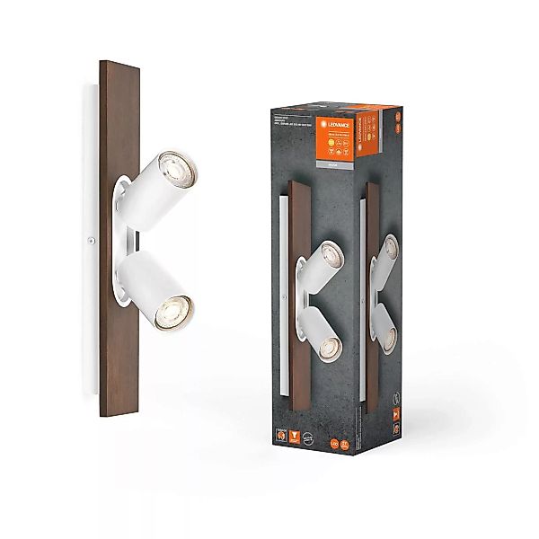 LEDVANCE LED-Deckenspot Mercury GU10, 2-fl., Holz/weiß günstig online kaufen
