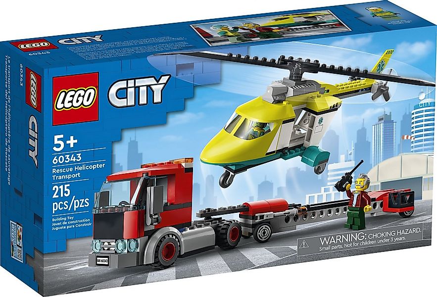 LEGO® LEGO® City 60343 Hubschrauber Transporter Konstruktionsspielsteine, ( günstig online kaufen