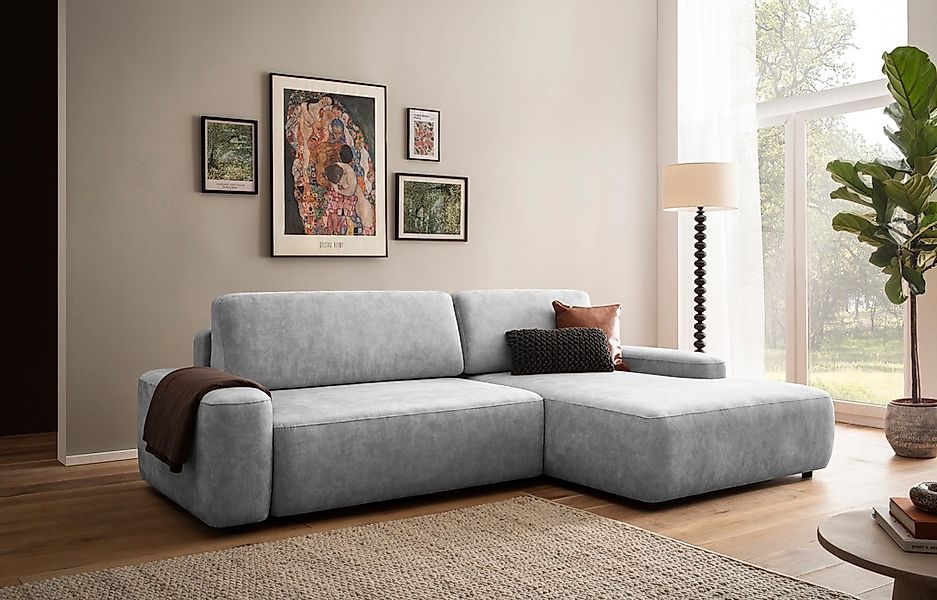 Home affaire Ecksofa "TORGE (264cm), Schlafsofa in Cord, Samtvelours o Stru günstig online kaufen