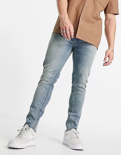 ASOS DESIGN – Cone Mill Denim – Enge „American Fit“-Jeans in mittlerer Vint günstig online kaufen