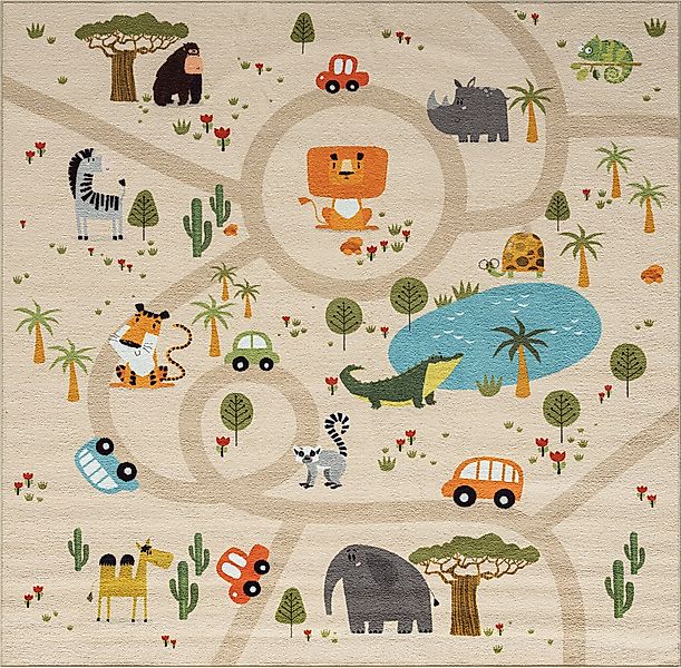 the carpet Teppich »Happy Life«, quadratisch, 4 mm Höhe, Life Kinderzimmer günstig online kaufen
