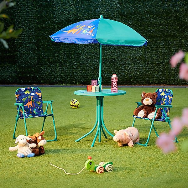 relaxdays Garten-Kindersitzgruppe Camping Kindersitzgruppe mit Schirm, günstig online kaufen