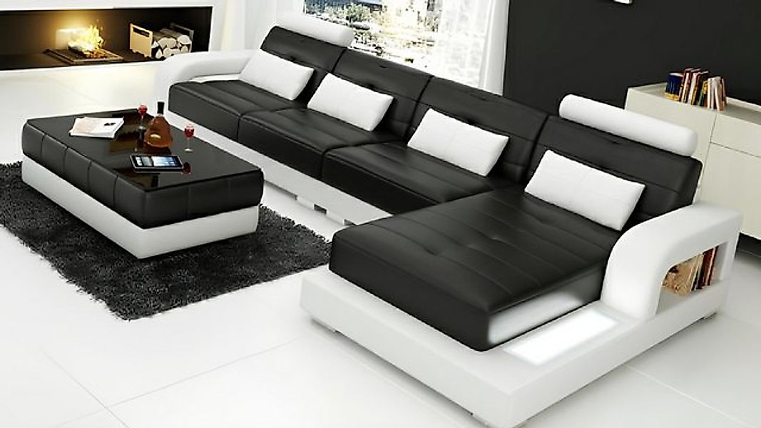 Xlmoebel Ecksofa Ledersitzgruppe Wohnlandschaft Designer Polstergarnitur Le günstig online kaufen