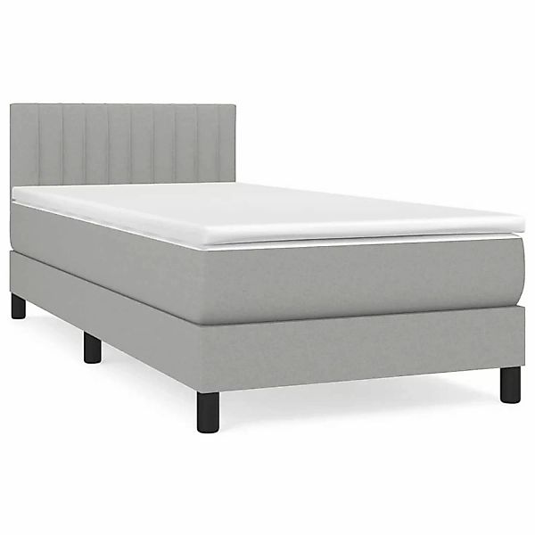 vidaXL Boxspringbett mit Matratze Hellgrau 80x200 cm Stoff1373007 günstig online kaufen