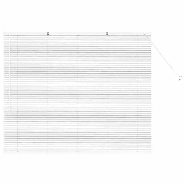 vidaXL Balkenjalousien mit Vorhängen Weiß 130 x 160 cm Aluminium 42005984 günstig online kaufen