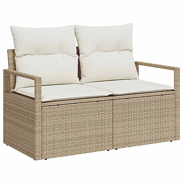 vidaXL Garten-Sofa-Set 6-Tlg Beige Poly Rattan 3346351 günstig online kaufen