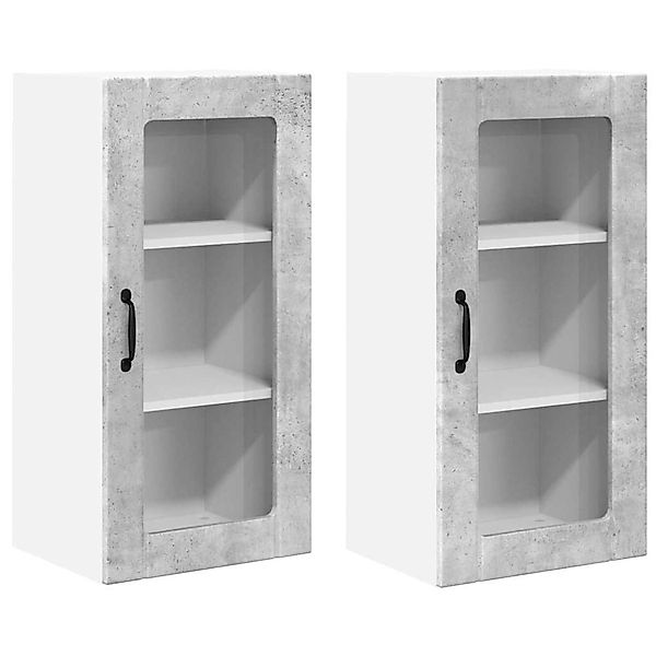 vidaXL Küchenwandschrank mit Regal 2 Stk Beton Grau 40 x 31 x 80 cm 885342 günstig online kaufen