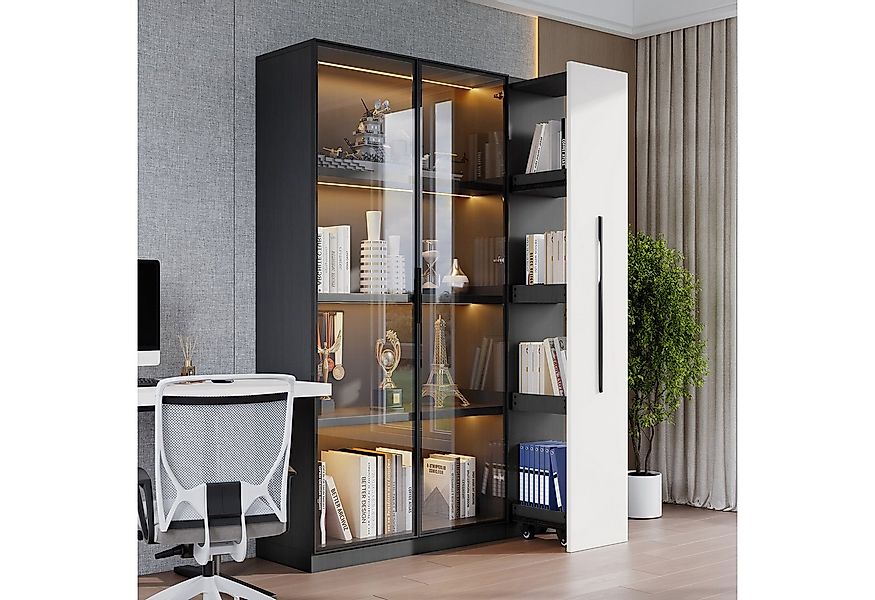 STILVORA Vitrine Vitrine mit LED&Glastür,Seitenauszug,Rollschrank,Aluminium günstig online kaufen
