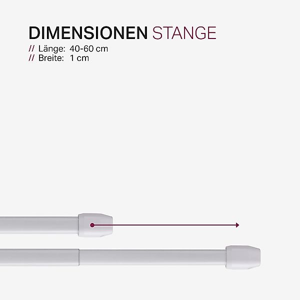 Bestlivings Gardinenstange Bistrostange Vitragestange (2er-Pack), ausziehba günstig online kaufen