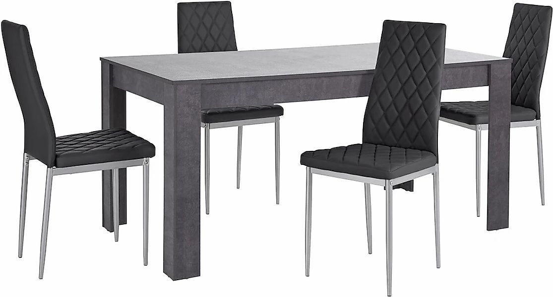 INOSIGN Essgruppe "Lynn160/Brooke" Set, 5 Stk. tlg. Tisch mit 4 Stühlen günstig online kaufen